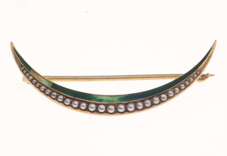 Pearl Half Moon Pin
