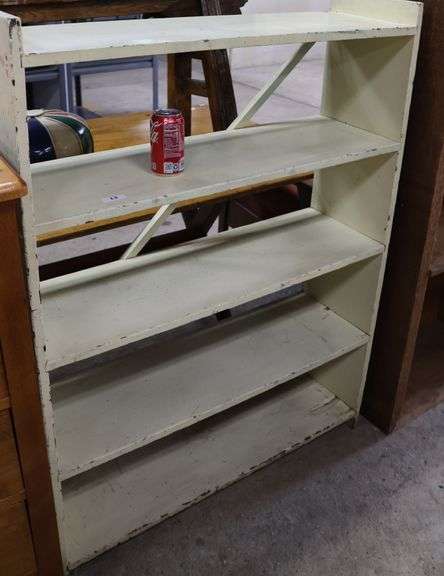 Vintage Painted Bucket Bench Shelf