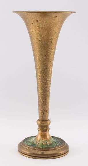 Louis Comfort Tiffany Furnaces Gilt Bronze and Enamel Vase #165