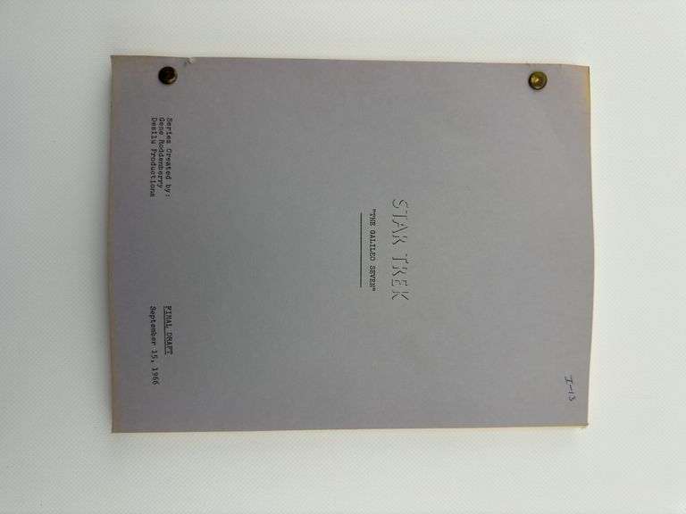 Star Trek: TOS Original Series Script "Shore Leave" - Dixon's Auction ...