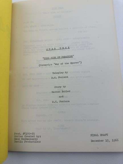 Star Trek: TOS Original Series Script "This Side Of Paradise" - Dixon's ...