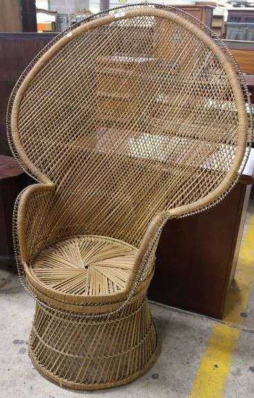 MCM Boho Wicker Peacock Chair, Minor Losses