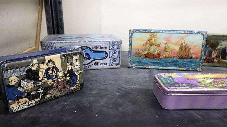Lot of Vintage Metal & Cardboard Collector Style Food Boxes & Tins ...