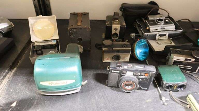 Lot of Vintage Film Cameras & Flashes Etc. - Dixon's Auction at Crumpton