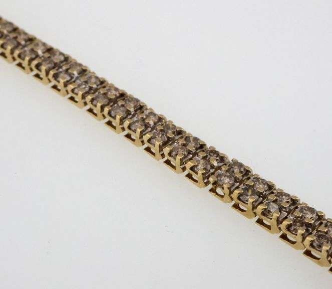 14k Gold 9.0 ct Diamond Bracelet 14.4g