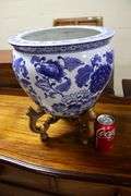 Asian Blue and White Porcelain Planter