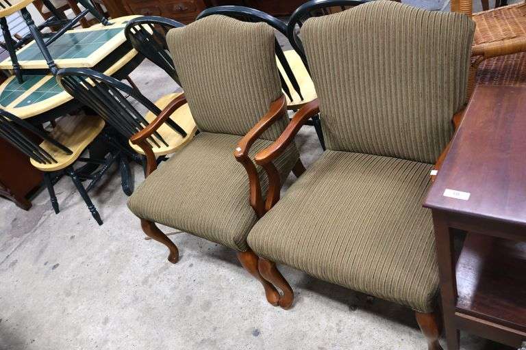 Pair Modern Cherry Lolling Chairs