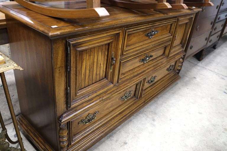MCM Oak Triple Dresser