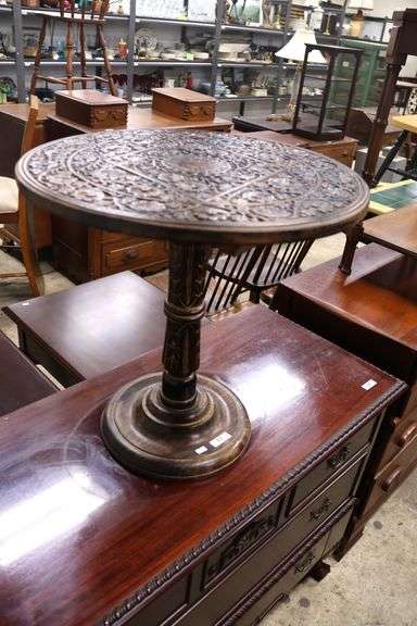 MCM Anglo-Indian Carved Cocktail Table