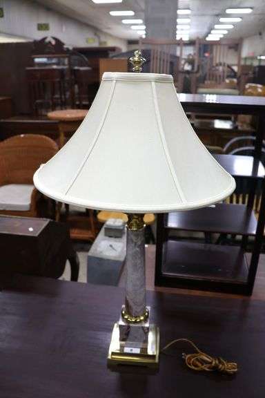 Hollywood Regency Marble Column Lamp