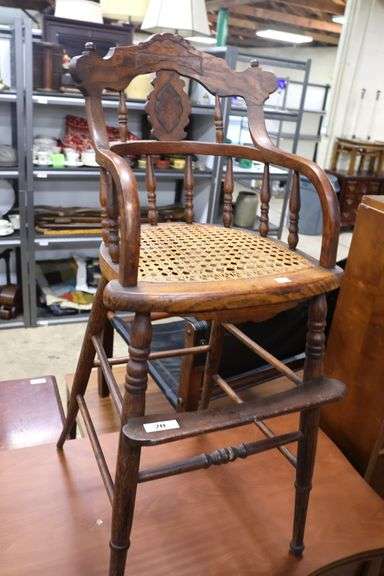 Victorian Cane Seat Highchair