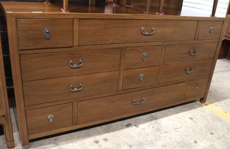American of Martinsville MCM Walnut Twelve Drawer Dresser