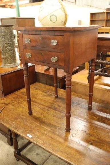 Sheraton Mahogany Two Drawer Work Table, Minor Chips