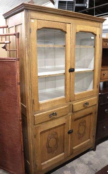 Antique Golden Oak Hutch