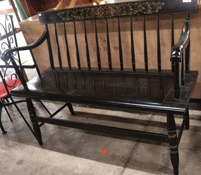 Hitchcock Farmhouse Stenciled Bench