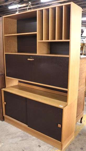 Danish MCM Bookcase with Desk Compartment