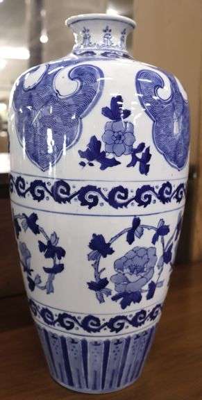 Asian Blue and White Porcelain Vase
