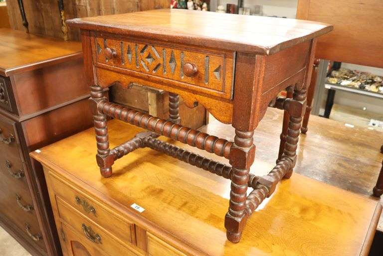 Colonial Revival William & Mary Style One Drawer Stand