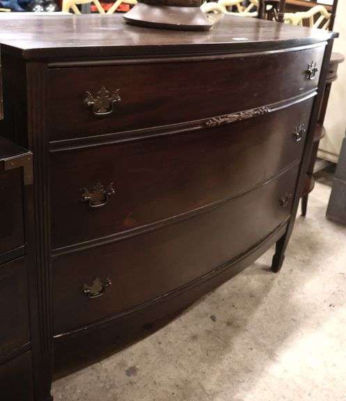 Depression Era Mahogany Bow Front Chest