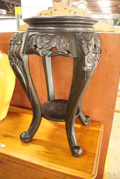 Antique Japanese Carved Two Tier Stand