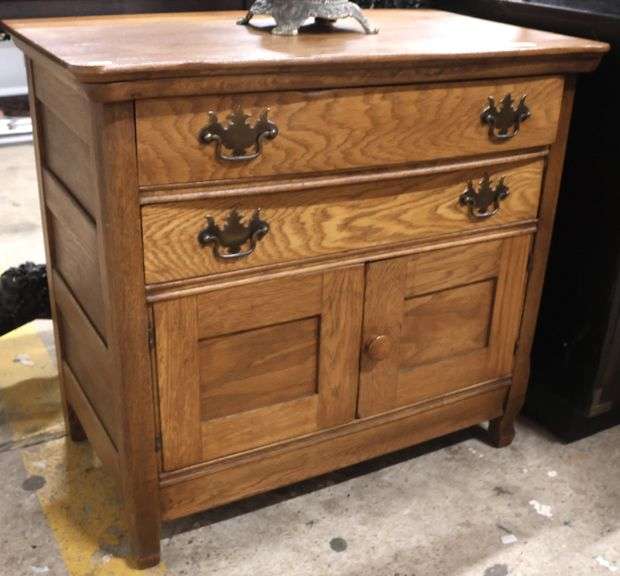 Antique Golden Oak Washstand