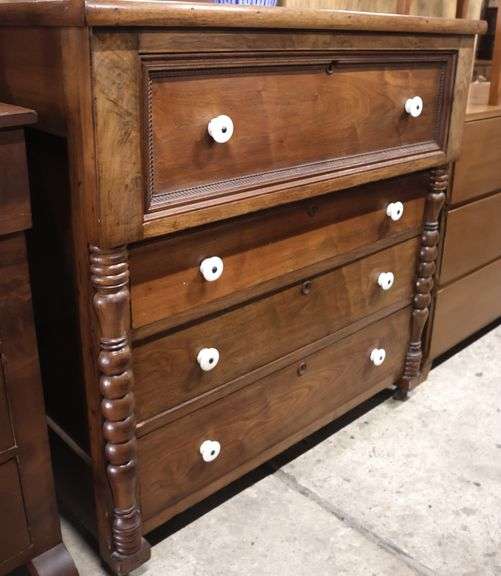 Late Federal Mixed Woods Chest with Ripple Molding