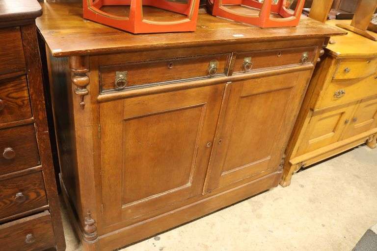 Antique Golden Oak Server