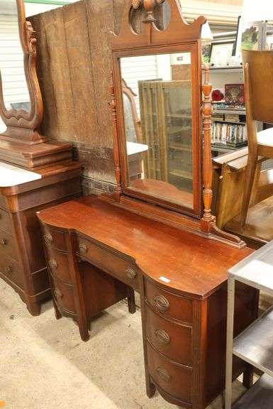 Depression Era Mahogany Vanity