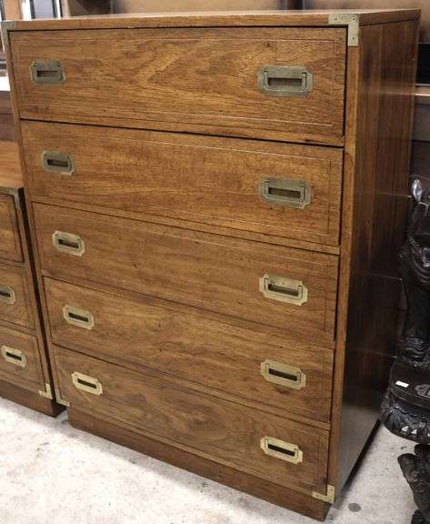 MCM Campaign Style Five Drawer Chest