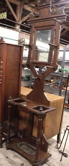 Victorian Walnut Hall Tree