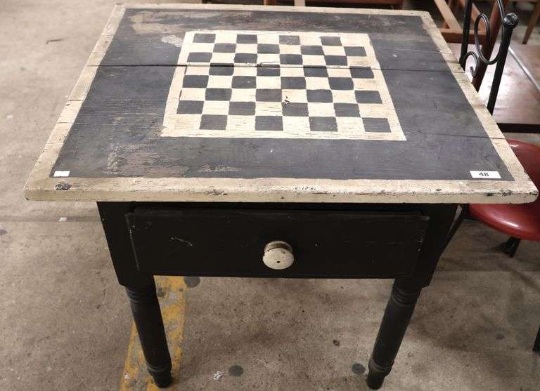 Sheraton One Drawer Stand with Old Game Board Decoration