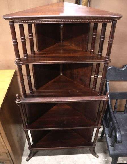 Depression Era Mahogany Corner Shelf