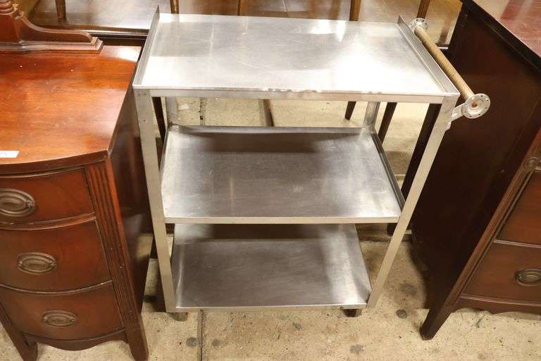 Vintage Industrial Metal Three Tier Bar Cart