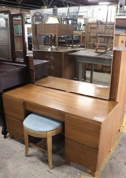 MCM Walnut Vanity, Chips and Wear