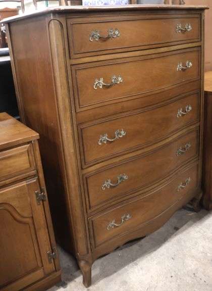 Drexel French Provincial Style Five Drawer Chest