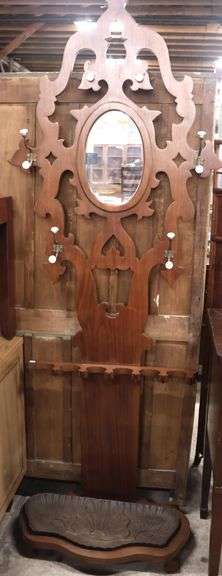 Victorian Walnut Hall Tree