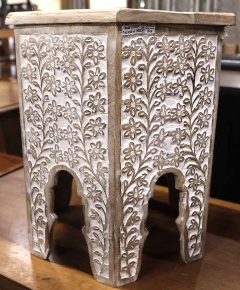 Modern Distressed Paint Tabouret Cocktail Table