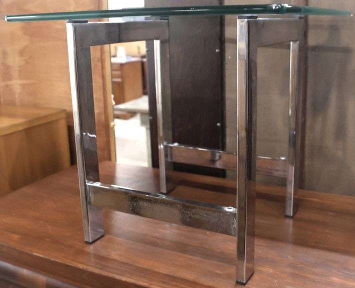 MCM Chrome and Glass Cocktail Table