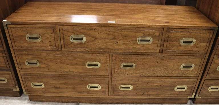 MCM Campaign Style Seven Drawer Dresser
