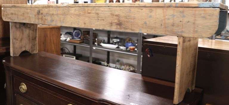 Antique Farmhouse Softwood Porch Bench