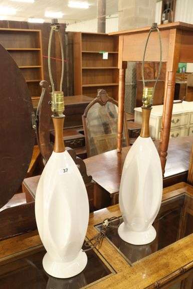 Pair MCM Ceramic Lamps