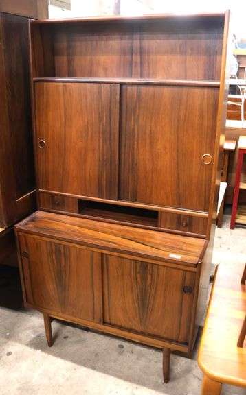 Danish MCM Rosewood Bookcase with Writing Slide