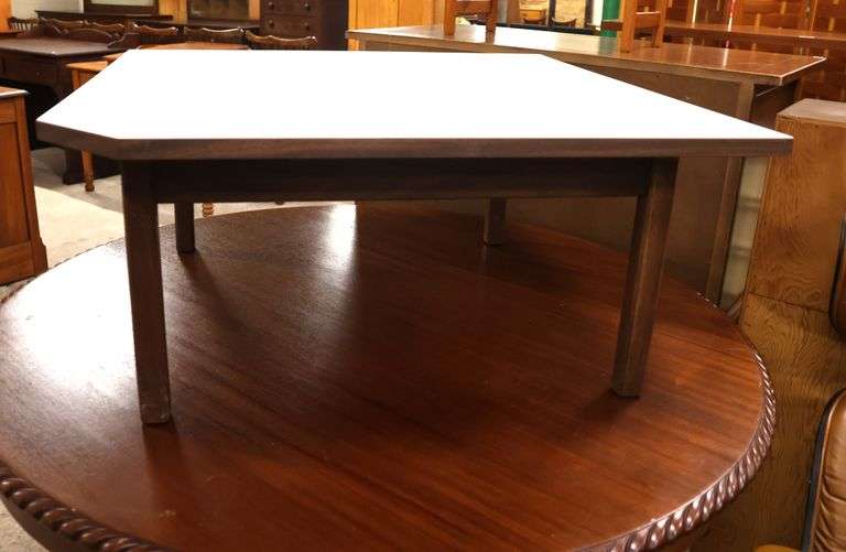 MCM Walnut and White Laminate Coffee Table