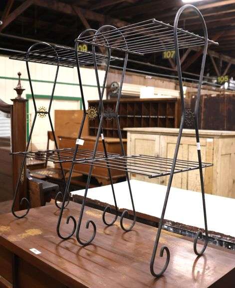 Pair MCM Wire Two Tier Stands