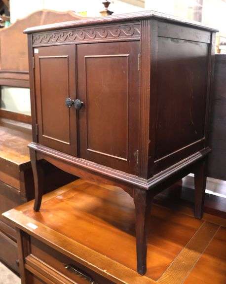 Depression Era Mahogany Music Cabinet