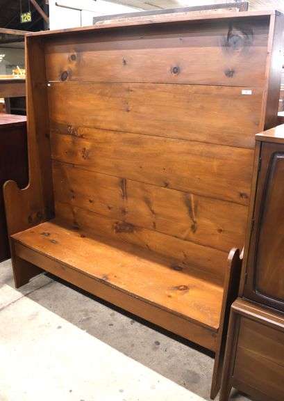 English Waxed Pine Settle Bench