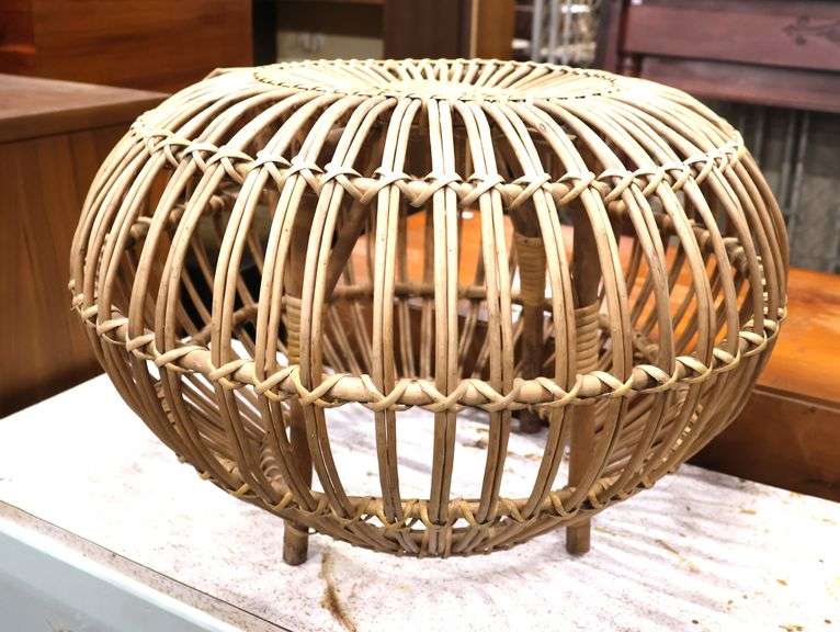 Franco Albini Style MCM Pencil Reed Ottoman