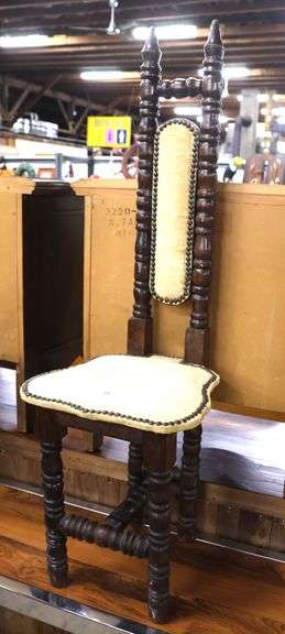 Vintage Spool Turned Piano Stool