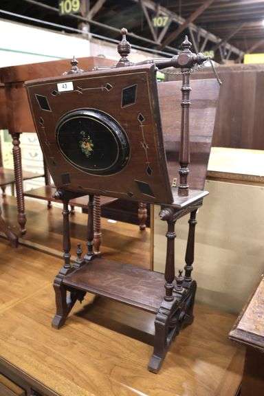 Victorian Carved and Part-Ebonised Walnut Sheet Music Stand