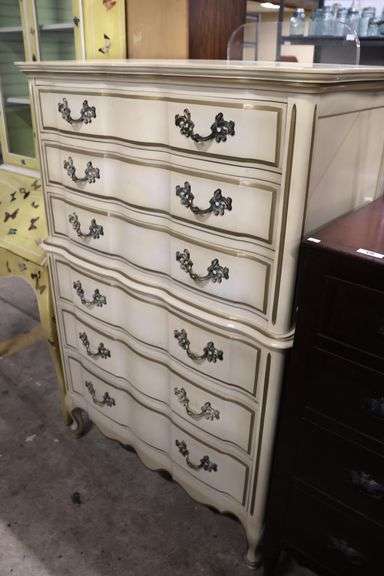 French Provincial Style Painted Tall Chest